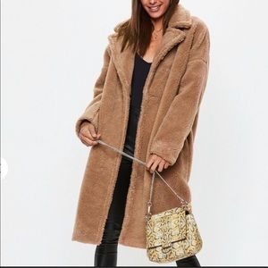 Missguided Tan Borg Teddy Bear Sherpa 